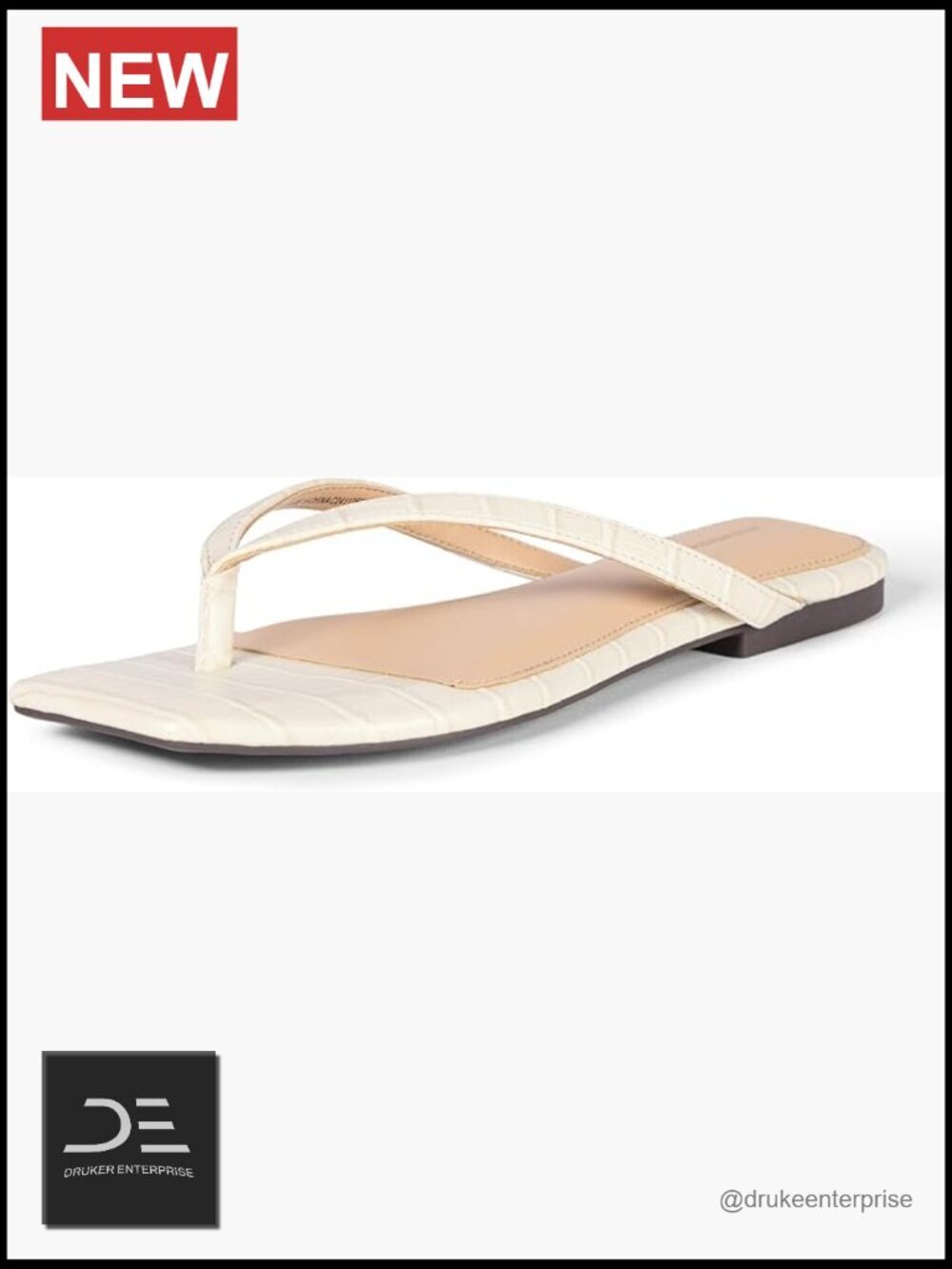 Women's Thong Sandals with Memory Foam Insole Faux Leather